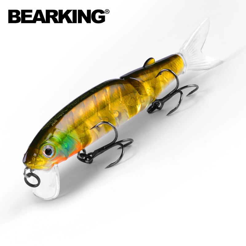 Bearking 11.3cm 13.7g  Hot Fishing Lure Minnow Quality Professional Bait Swim Bait Jointed Bait Equipped Black or White Hook