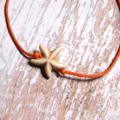 MOON GIRL Handmade Weave Bobo Lotus Anklet Set Fashion Starfish 4 Pieces Bohemian Chic Summer Bracelet Ankle for Women