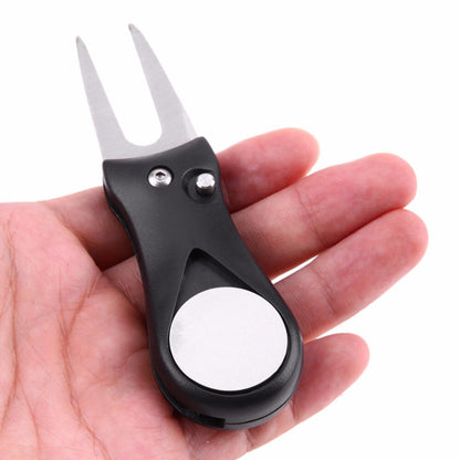 1 Pcs Golf Divot Tool Repair Switchblade Tool Pitch Groove Cleaner Golf Pitchfork Golf Accessories Putting Green Fork Dropship