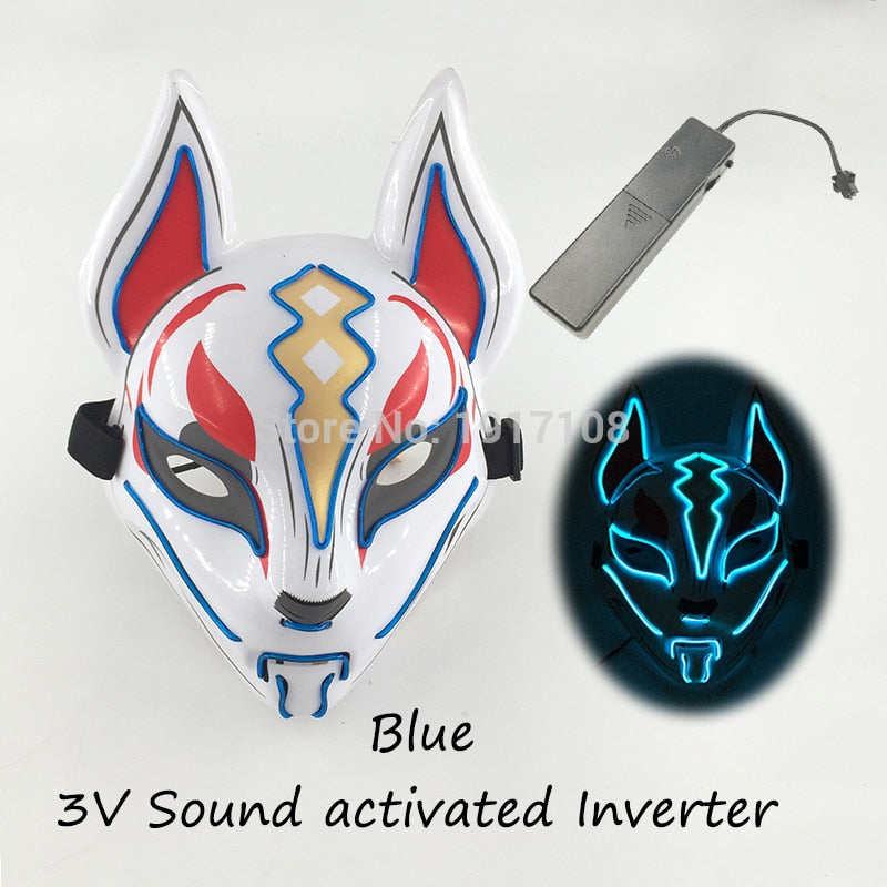 Fashion Halloween Party Mask Light Up Neon LED Mask for Halloween Carnival Party Glowing Anime Mask for Cosplay Decoration