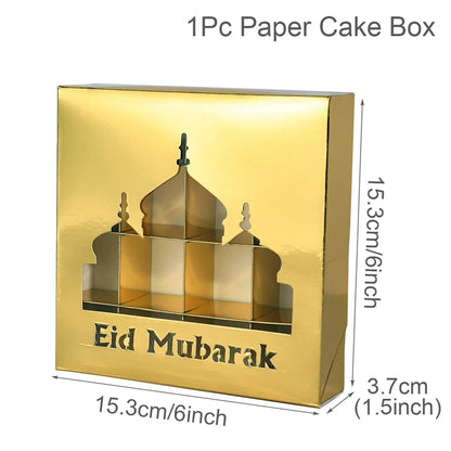 Eid Mubarak Candy Boxes Ramadan Decoration 2024 Eid Mubarak Ramadan Kareem Muslim Islamic Festival Party DIY Decor Supplies