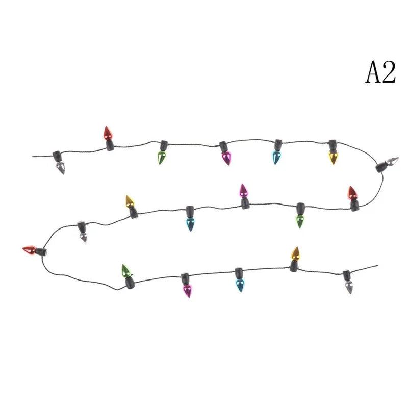 1/12 Scale 1 String of Fake Lights Christmas Good Decoration Dollhouse Miniature Mini Furniture Accessories String Lights