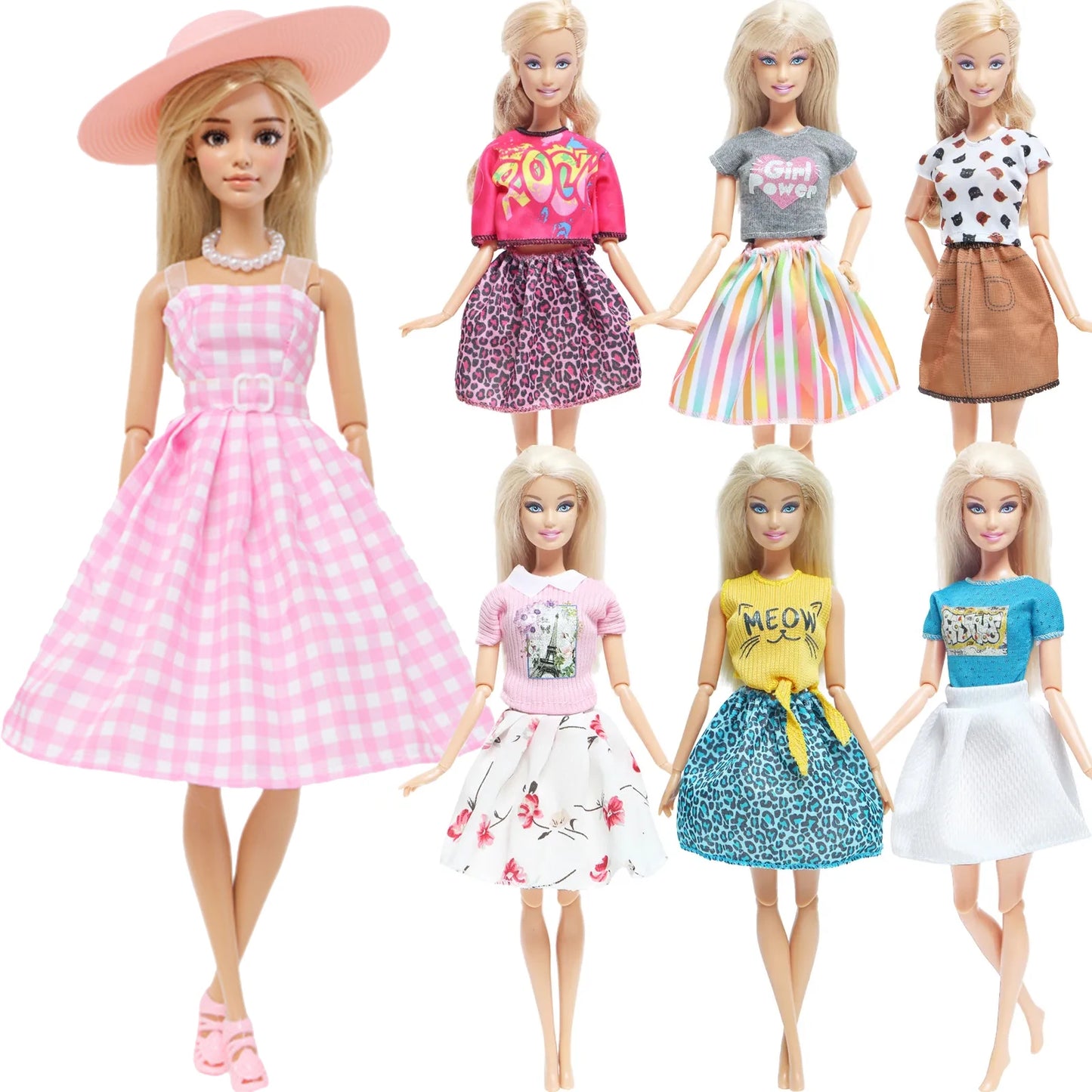 1x Doll Clothes Fashion Dress Daily Wear Skirt Party Gown Blouse Pants Clothes for Barbie Doll Accessories Lovely Girl Baby Toys