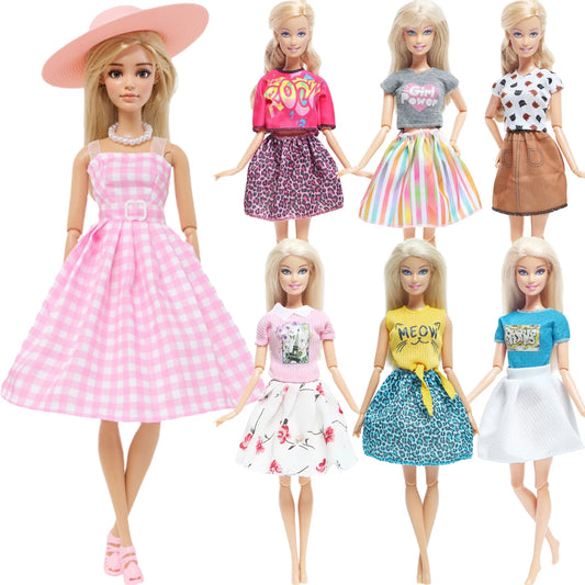 1x Doll Clothes Fashion Dress Daily Wear Skirt Party Gown Blouse Pants Clothes for Barbie Doll Accessories Lovely Girl Baby Toys