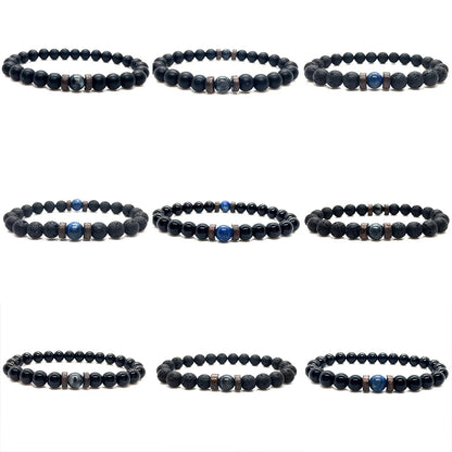 Men Bracelet Natural Moonstone Bead Tibetan Buddha Bracelet Chakra Lava Stone Diffuser Bracelets Men Jewelry