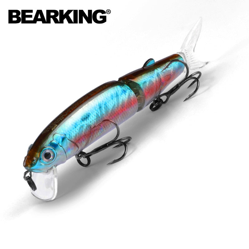 Bearking 11.3cm 13.7g  Hot Fishing Lure Minnow Quality Professional Bait Swim Bait Jointed Bait Equipped Black or White Hook