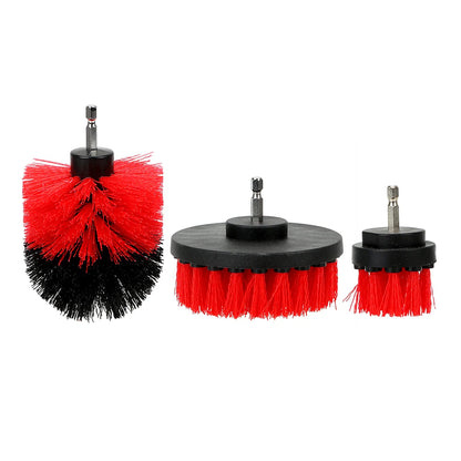 3pcs/Set Car Cleaning Tool Auto Detailing Cleaning Hard Bristle Car Auto Care Car Brush Drill Scrubber Brush Kit