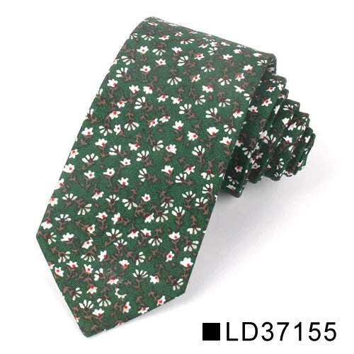 New Floral Tie for Men Women Skinny Cotton Neck Tie for Wedding Casual Mens Neckties Classic Suits Flower Print Neck Ties Cravat