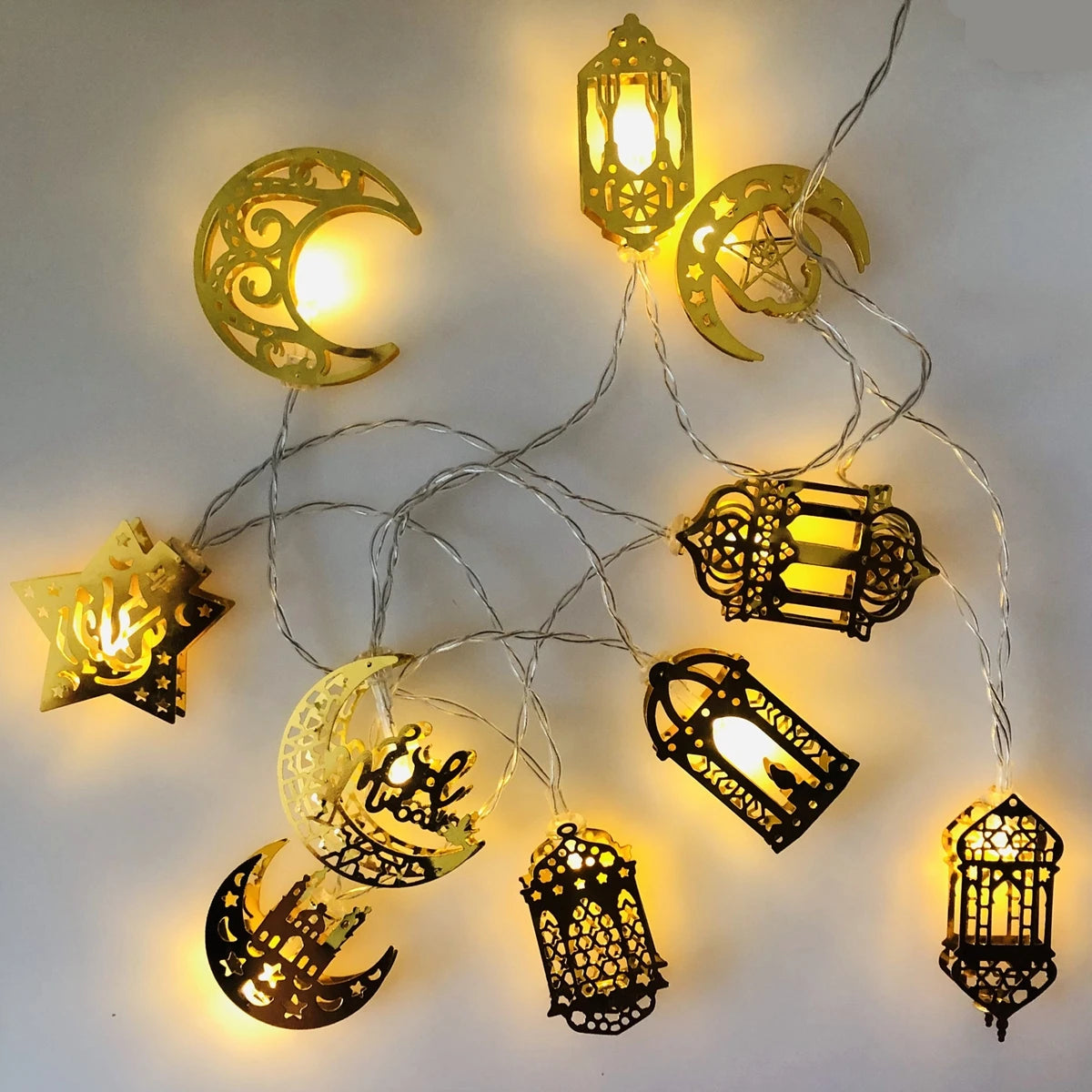 1.6M Moon Star Led Light String Eid Mubarak Decor Ramadan Decor for Home Muslim Islamic Decor Hajj Ramadan Kareem Eid Al Adha