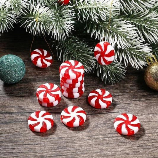 10pcs Candy Christmas Tree Decorations Christmas Candy DIY Decor Peppermint Candy Decorations Christmas Candy Charms