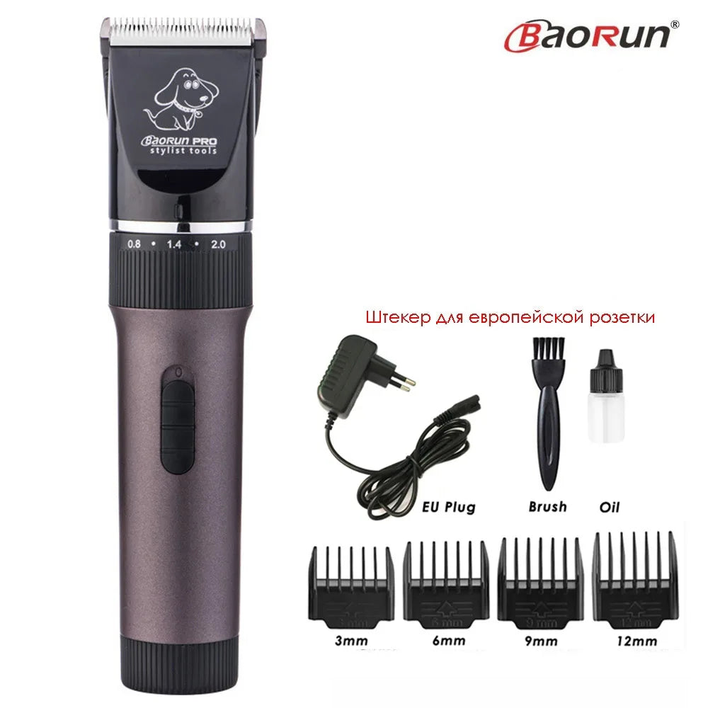 BaoRun P6 Professional Dog Hair Trimmer Rechargeable Pet Cat Grooming Clipper Shaver Low-Noise Electric Cutters Haircut Machine
