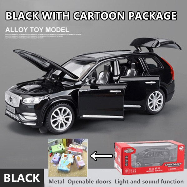 1:32 XC90 Diecast Cars Model Toy Openable Doors Pull Back Music Light Car Toys for Kids Children