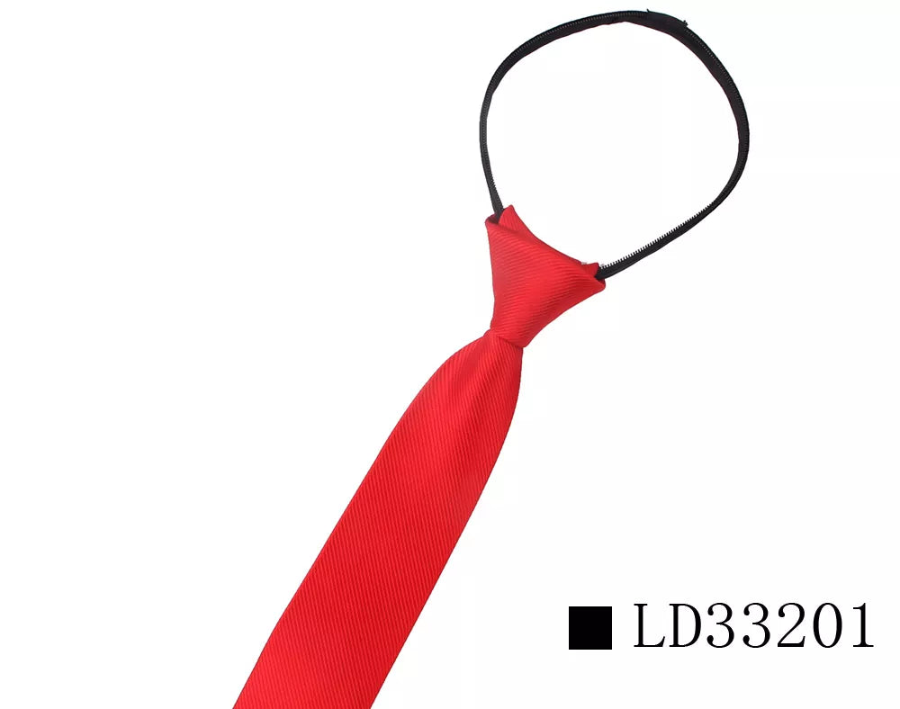 Zipper Necktie for Men Women Tie for Boys Girls Suits 6cm SolidTies Slim Girls Neck Tiie Gravatas Rubber Pre-Tied Tie