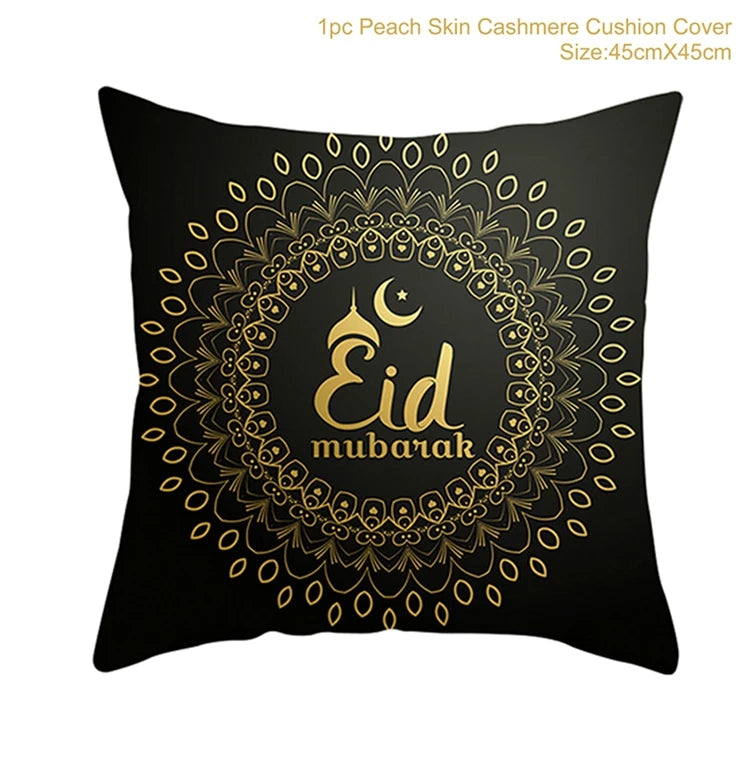 EID Mubarak Cushion Cover Ramadan Decoration for Home Ramadan Kareem Mubarak Muslim Islamic Party Supplies EID Pillowcase