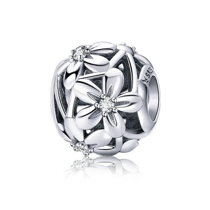 BISAER 925 Sterling Silver Blue Travel Suitcase Charm Pink Car Pendant Family House Home Beads Fit Women Bracelet DIY Jewelry