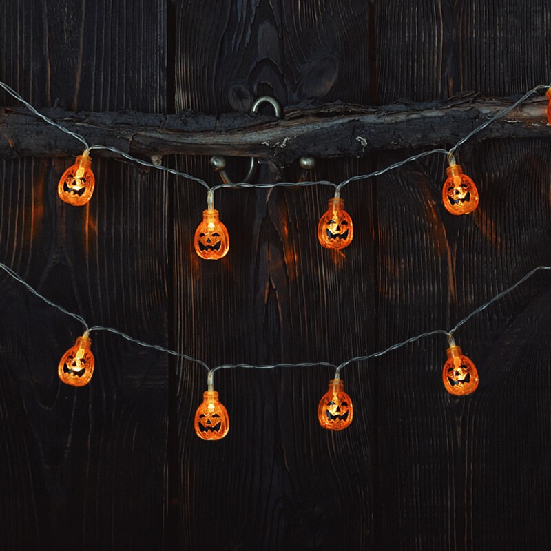 1.5M 10LED Halloween Horror Pumpkin Skull Led String Light Bat Ghost Outdoor Lamp Garland for Halloween Party Home Hanging Decor