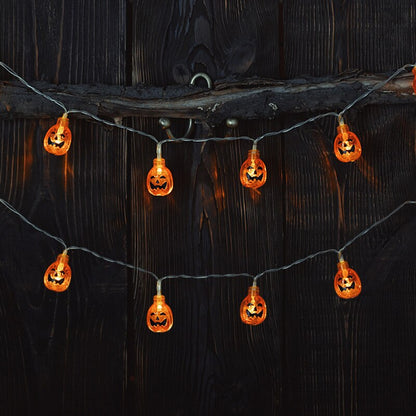 1.5M 10LED Halloween Horror Pumpkin Skull Led String Light Bat Ghost Outdoor Lamp Garland for Halloween Party Home Hanging Decor