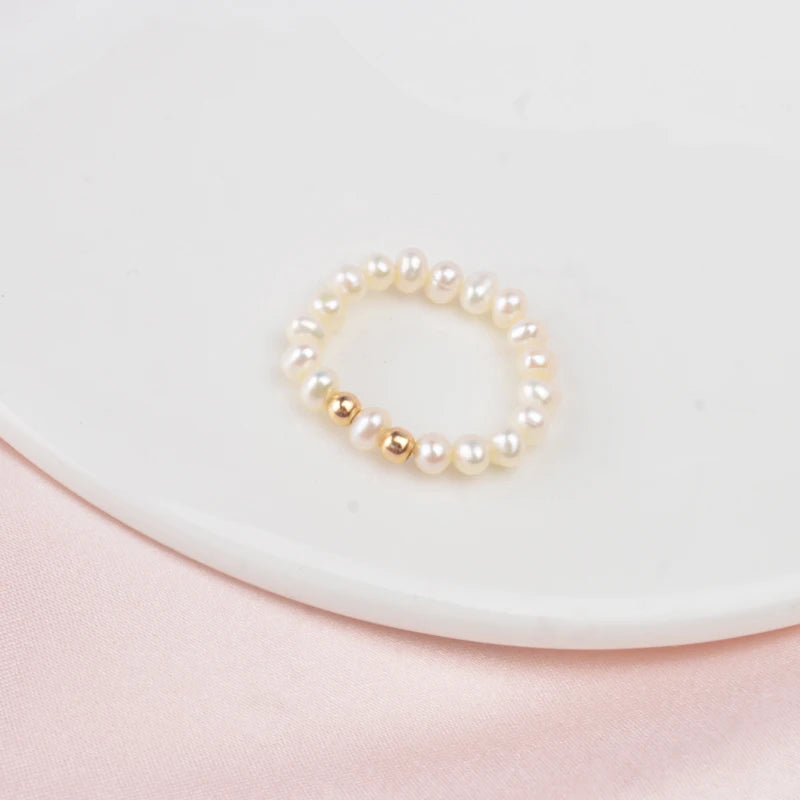ASHIQI 3-4mm Mini Small Natural Freshwater Pearl Couple Rings Real 925 Sterling Silver Jewelry for Women