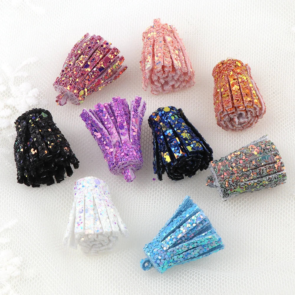 10~30pcs Mixed Types Tassel Findings Flower Silk Polyester Charms Pendant Drop Earring Tassel for Jewelry DIY Graft Making