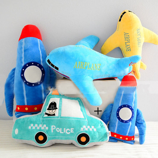 Simulation Plush Cat Rocket Airplane Toy Stuffed Lifelike Transportation Pillow Creative Boy Home Decor Toys for Children