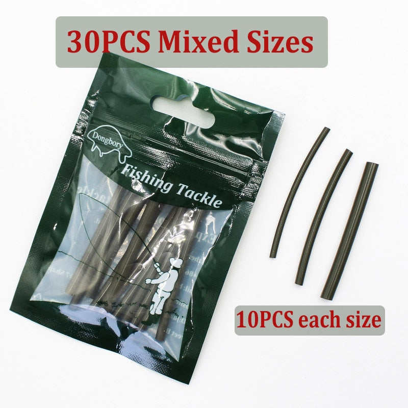30PCS Carp Fishing Accessories Anti Tangle Sleeves Line Aligner Tube for Carp Fishing Rig Hair Ronnie Rig Terminal Tackle