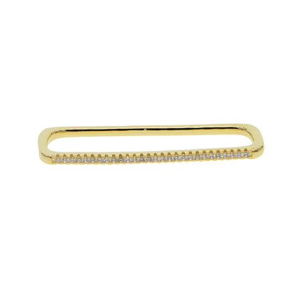 Fashion Women Jewelry 1 Piece Ear Cuff No Piercing Ear Clip White Rainbow Cz Rectangle Cuff Earring