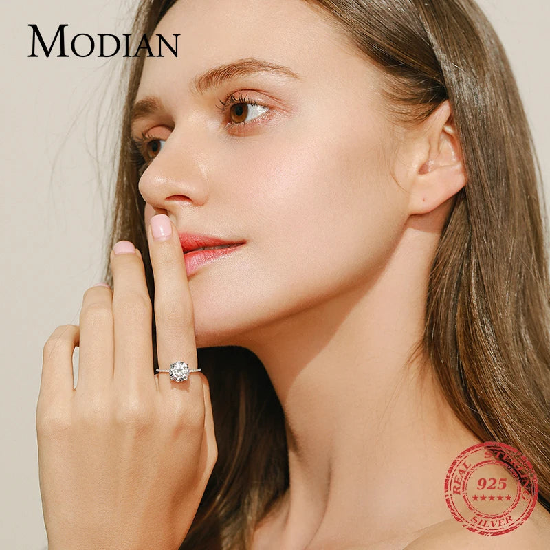 2021 Classic Luxury Real Solid 925 Sterling Silver Ring 3Ct 10 Hearts Arrows Zircon Wedding Jewelry Rings Engagement for Women