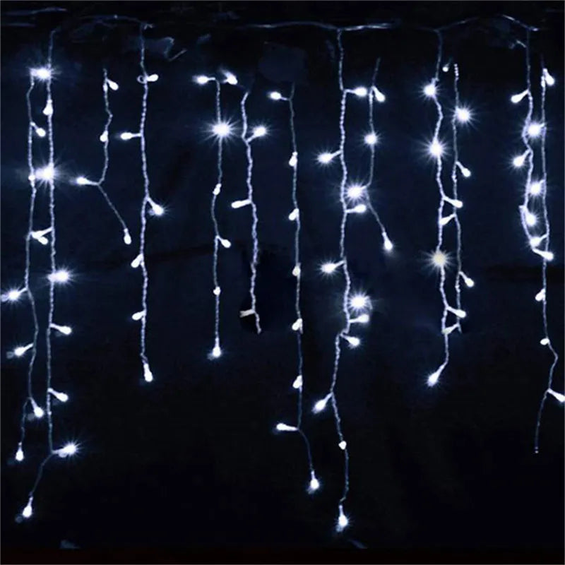 Christmas Decorations for Home Outdoor LED Curtain Icicle String Light Street Ga
