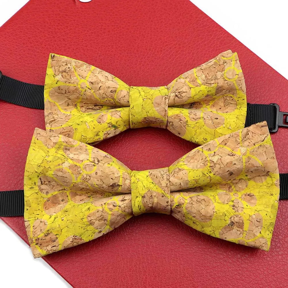 Fashion New Cork Wood Parent-Kid Bowtie Sets Fancy Adjustable Butterfly Handmade Bow Tie Wedding Party Neckwear Family Accessory