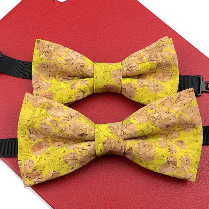 Fashion New Cork Wood Parent-Kid Bowtie Sets Fancy Adjustable Butterfly Handmade Bow Tie Wedding Party Neckwear Family Accessory