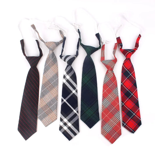 Fashion Women Neck Tie for Christmas Cotton Boys Girls Ties Slim Plaid Necktie for Casual Novelty Tie Rubber Neckties