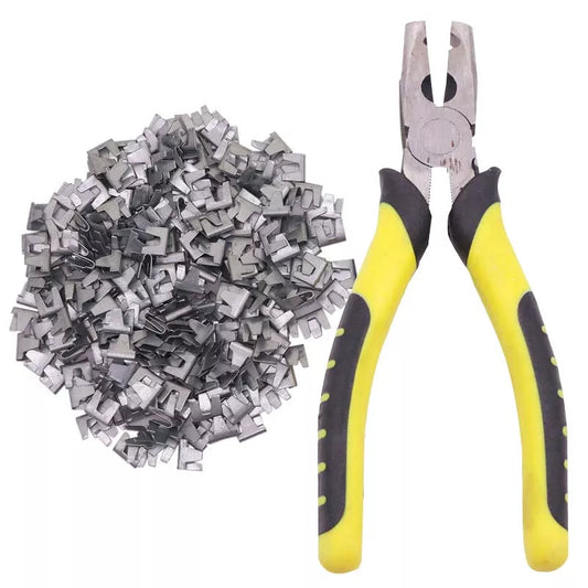Chicken Quail Bird Rabbit Pet Cage Installation and Repair Tool Catch the Clamp Pliers Bayonet Nail 300 Nails 1 Pliers