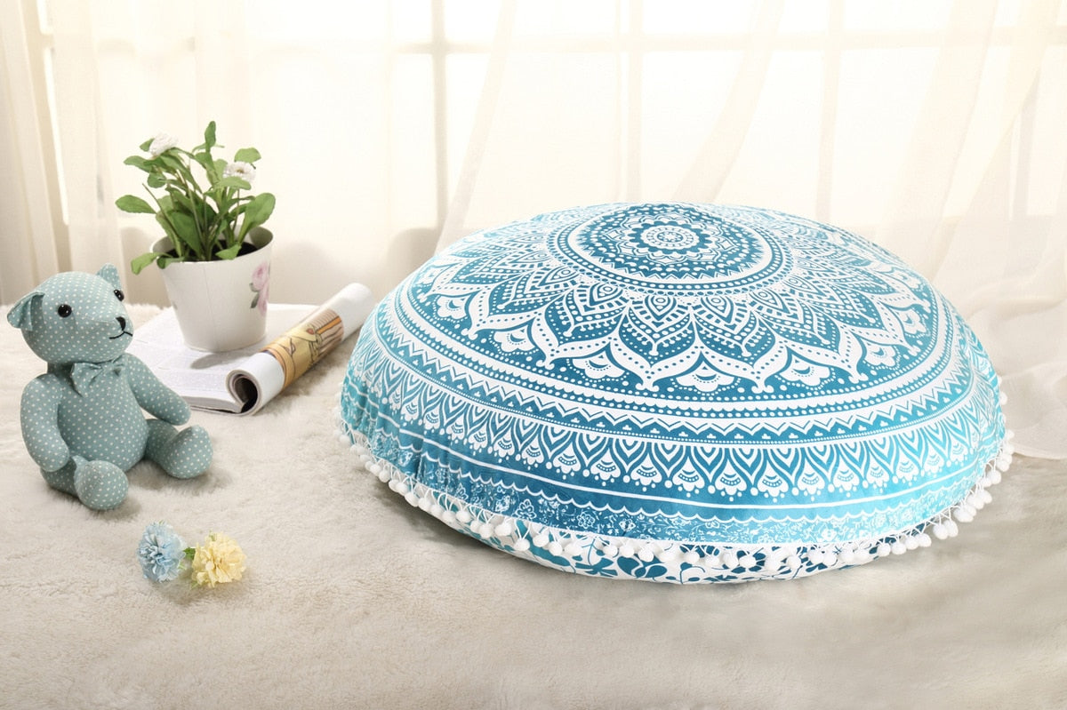 Colorful Mandala Floor Pillows Ottoman Round Bohemian Meditation Cushion Pillow Pouf48