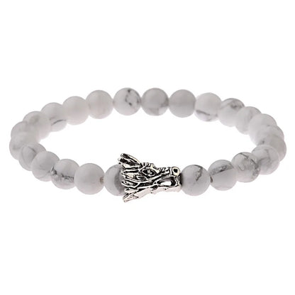 DUOVEI 2 Pcs/Set Natural Stone Beads Men's Dragon Bracelet Set Lava Stone Beaded Bracelets for Women Bileklik Pulseras Hombre