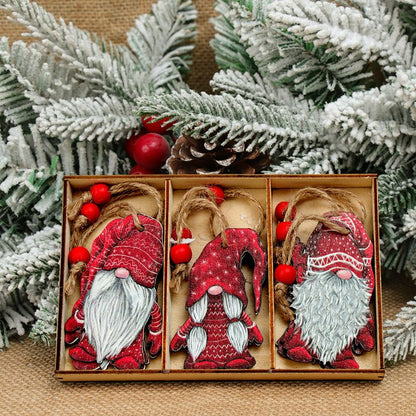 Wooden Christmas Pendant Merry Christmas Decor for Home 2023 Navidad Ornaments C