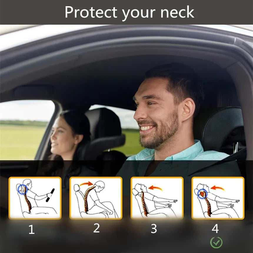PU Leather Auto Car Neck Pillow Memory Foam Pillows Neck Rest Seat Headrest Cushion Pad Automobiles Accessories