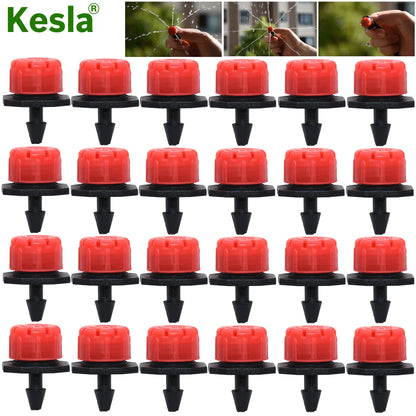 30-500pcs Adjustable 1/4 Irrigation Misting Dripper Sprinkler Head Micro Flow Drip Head Garden Watering Tool Lawn Greenhouse