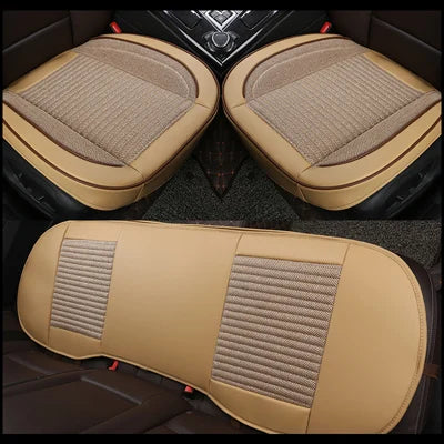 3D Leather Flax Car Seat Cover Cushion  Front Rear Protector for VolksWagen Passat Toyota Honda Ford Chevrolet Mazda Peugeot KIA