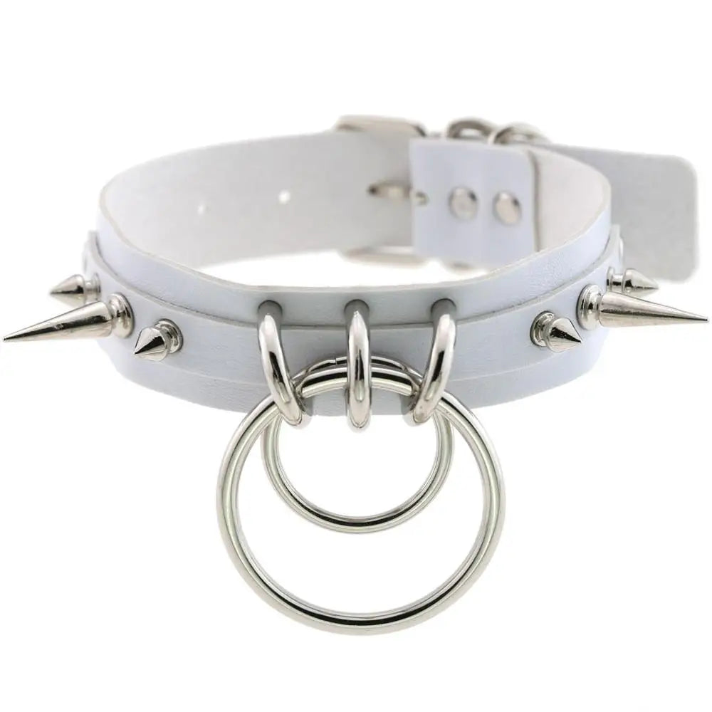 KMVEXO Punk Spike Metal Collar Girls Leather Harness Choker Necklace for Women Party Club Chockers Gothic Jewelry Harajuku 2019