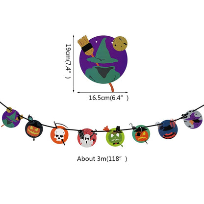 2023 Year Happy Halloween Banner Garland for Halloween Home Hanging Ornament Decorations Kids Child Favors Creative