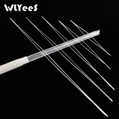 WLYeeS 5Pcs Central Opening Curved Beading Needles Stainless Steel Tools Pins for Bead Threading String Cord Easy Jewelry Making
