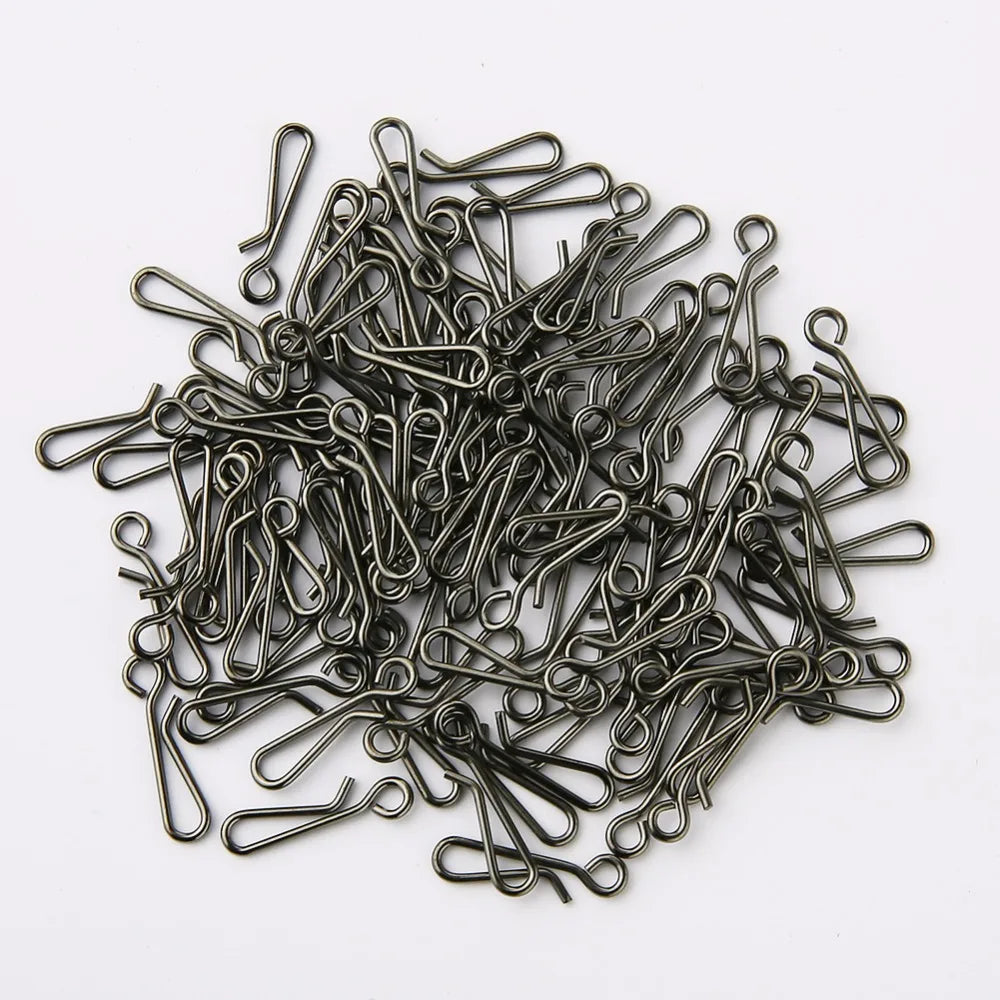 50pcs/Box Bearing Lock Rolling Swivel Pin Solid Ring Snap Barrel Tackle Tool Connector Fishing Lure Line Accessories Tackle