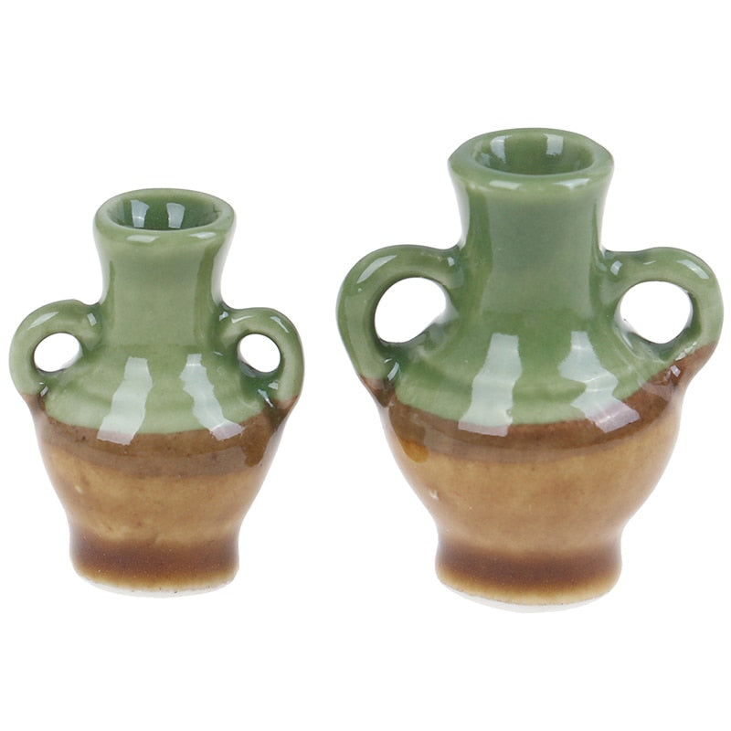 1/2/3/5/7/9pcs/Set Dollhouse Mini Ceramic Porcelain Vase Accessories Doll House Miniatures 1:12 Accessories Decorative Miniature