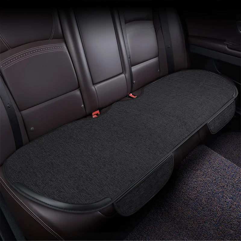 Flax Car Seat Covers Front Rear Full Set Choose Car Seat Cushion Linen Fabric Seat Pad Protector Car Accessories Anti-Slip