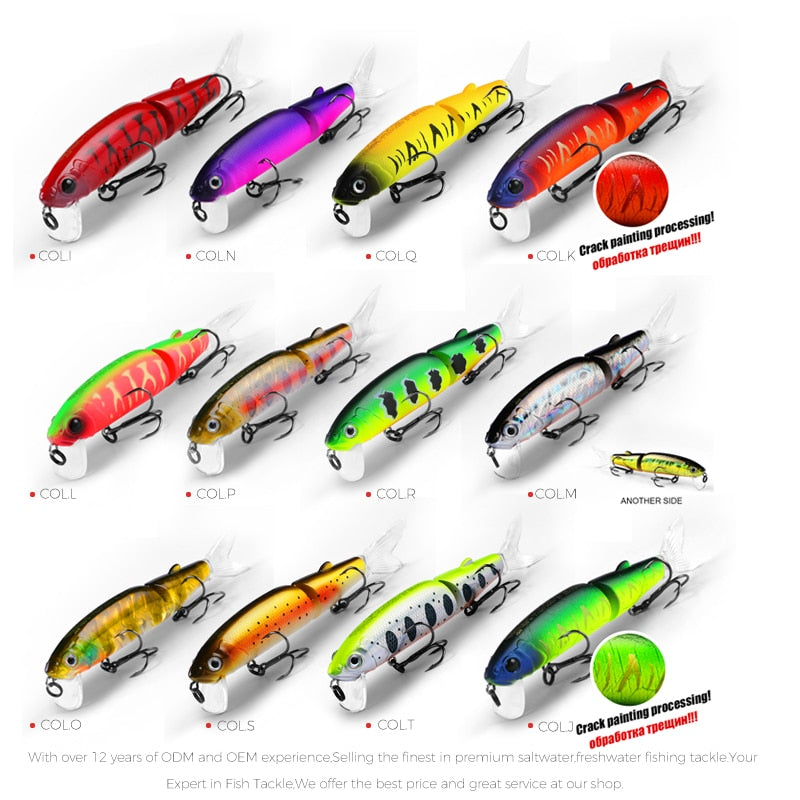 Bearking 11.3cm 13.7g  Hot Fishing Lure Minnow Quality Professional Bait Swim Bait Jointed Bait Equipped Black or White Hook