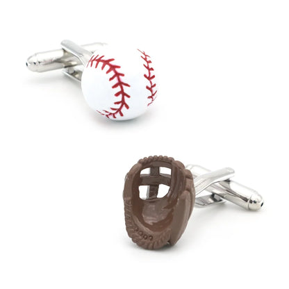 Men's Cufflinks Sport Series Rugby Golf Football Tennis Design Cuff Links for Men Copper Quality