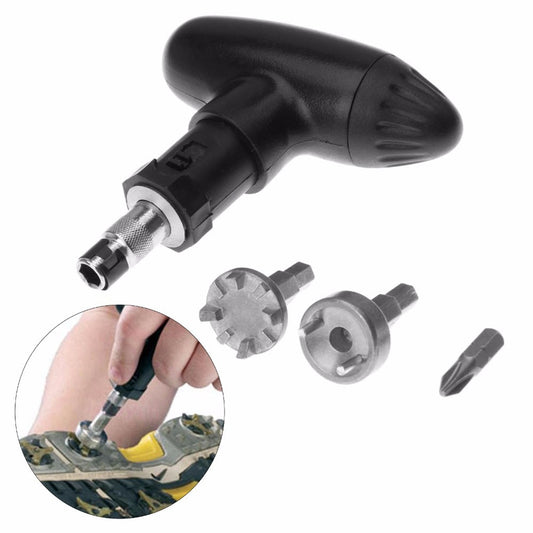 Golf Spike Wrench Tool Ratchet Handle Golf Remover Ripper Steel Ratcheting Black for Golf Shoes Golf Club Practical Club New