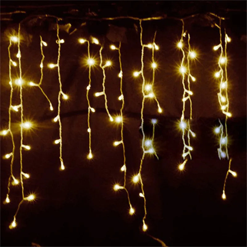 Christmas Decorations for Home Outdoor LED Curtain Icicle String Light Street Ga