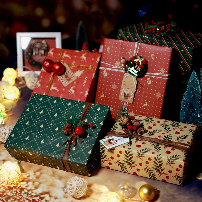 70X50cm Christmas Diy Kraft Wrapping Paper Printing Paper Christmas New Year Decoration Wrapping Paper