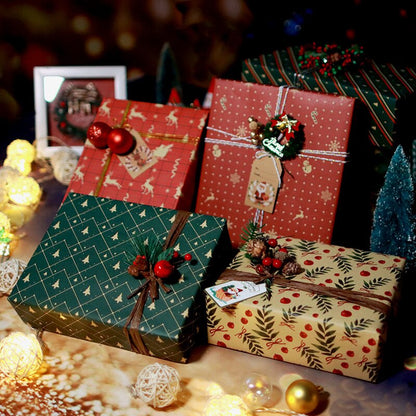 70X50cm Christmas Diy Kraft Wrapping Paper Printing Paper Christmas New Year Decoration Wrapping Paper